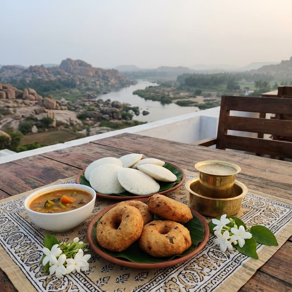 Rooftop Breakfast with River View