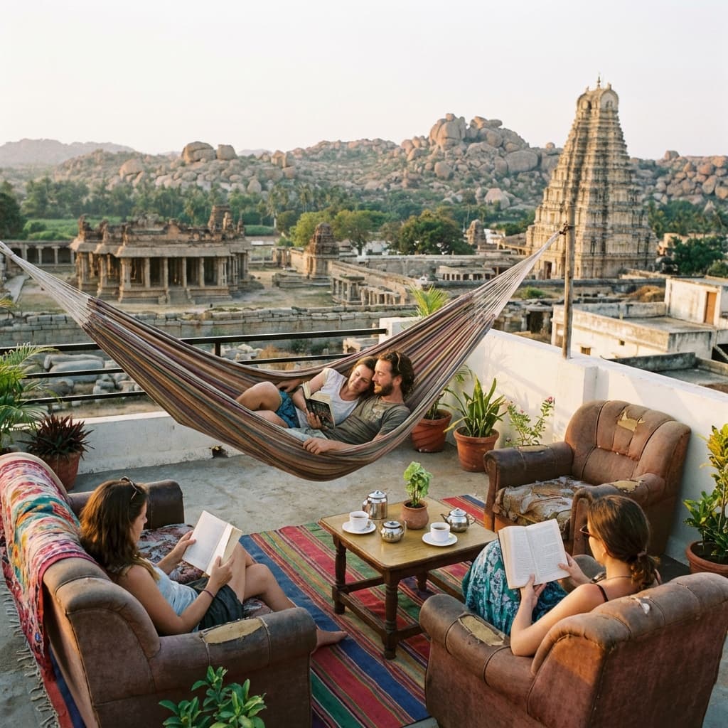 Guests Relaxing on Rooftop